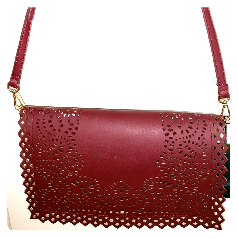 Maroon cross body purse